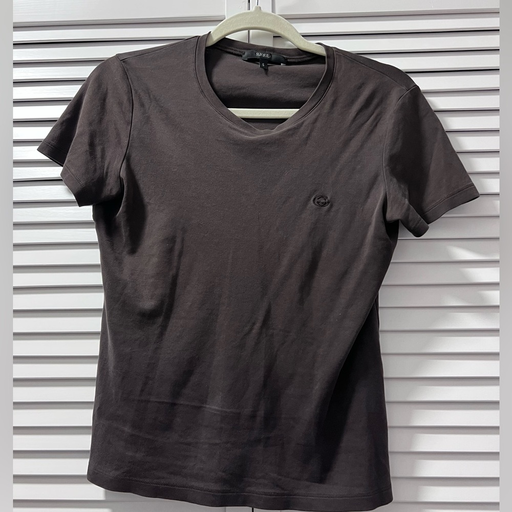 AUTHENTIC Vintage GUCCI Brown T-shirt - Size Small